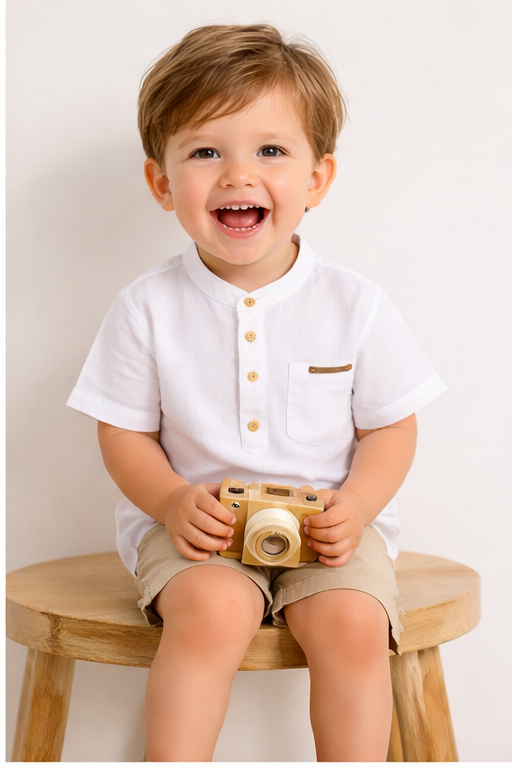 ✨ Premium White Kids Shirt – Simple & Stylish