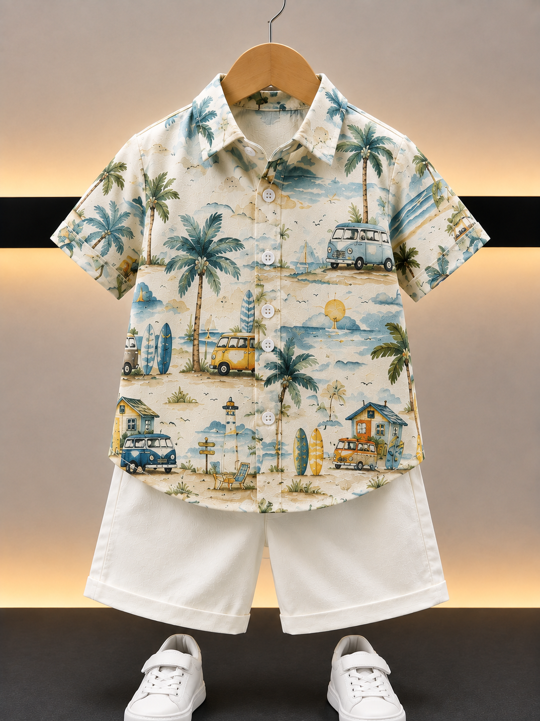 Trendy Kids Tropical Printed Shirt & Shorts Set | Perfect Holiday Outfit
